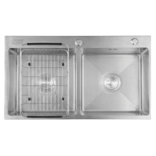 Chậu Rửa Chén Inox 2 Hộc 820x450mm Lắp Nổi Caesar KSH02H082SX