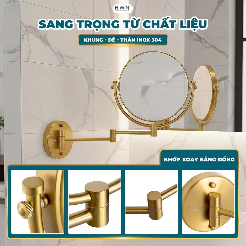 Gương cạo râu gương trang điểm hai mặt Hiwin J-109