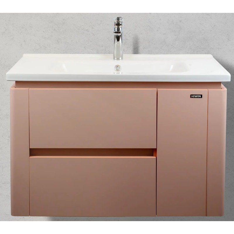 Bộ tủ chậu Lavabo màu hồng tinh tế Hiwin YP-1474