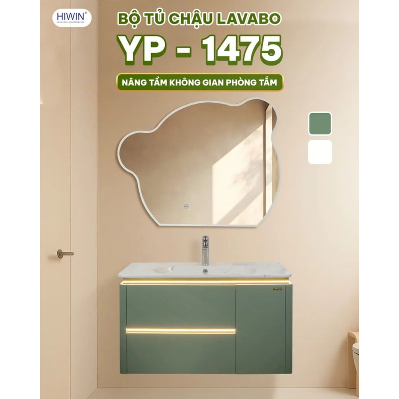 Bộ tủ chậu Lavabo có đèn led cảm biến Hiwin YP-1475