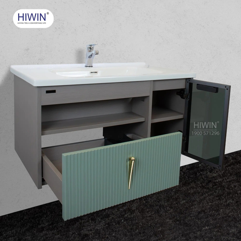 Bộ tủ chậu Lavabo Plywood treo tường hiện đại Hiwin YS-2633