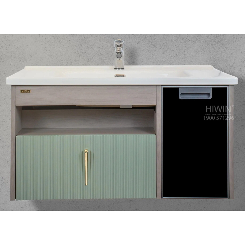 Bộ tủ chậu Lavabo Plywood treo tường hiện đại Hiwin YS-2633
