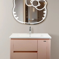 Bộ tủ chậu Lavabo màu hồng tinh tế Hiwin YP-1474