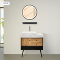Bộ tủ chậu Lavabo màu vân gỗ có chân đế Hiwin YS-2638