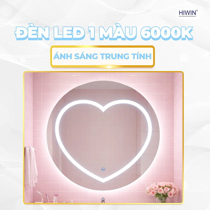 Gương đèn led hình trái tim Hiwin M-C6060LH-H