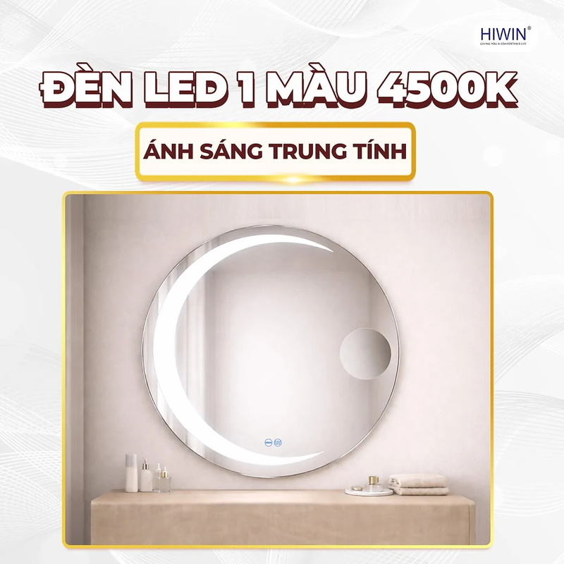 Gương led treo tường tích hợp gương phóng to X3 Hiwin M-C8080LDM3X-H