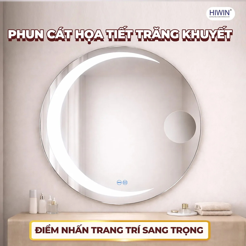 Gương led treo tường tích hợp gương phóng to X3 Hiwin M-C8080LDM3X-H