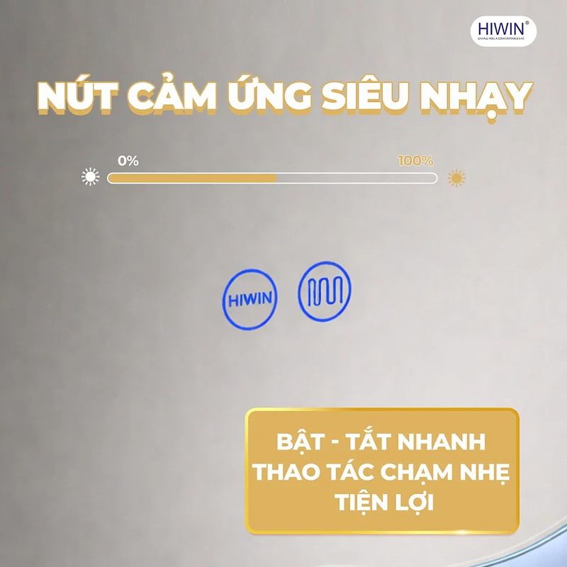Gương đèn led cảm ứng chữ nhật Hiwin M-R4969LD-W