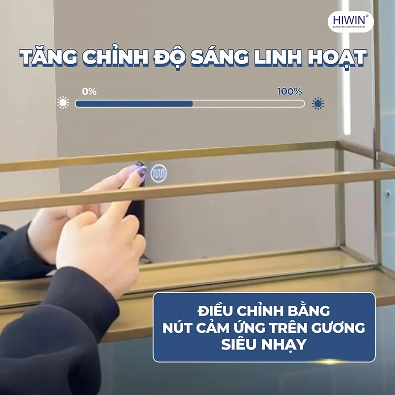 Gương đèn led tích hợp kệ để đồ Hiwin M-U5979LD-P
