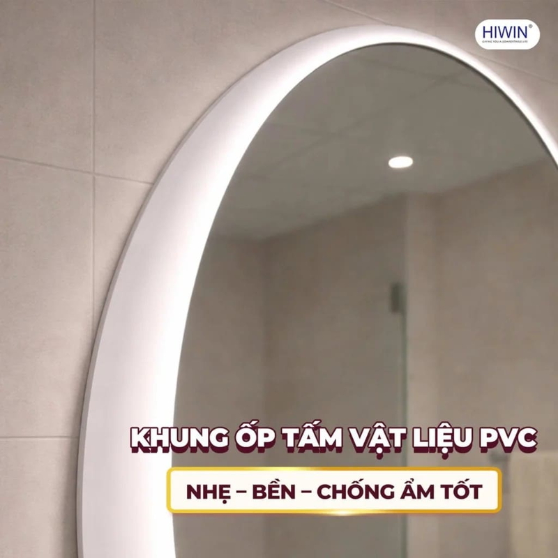 Gương led cảm ứng hình bầu dục Hiwin M-E5077L-W
