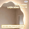 Gương đèn led cảm ứng hình tròn lượn sóng Hiwin M-C7070LD-H