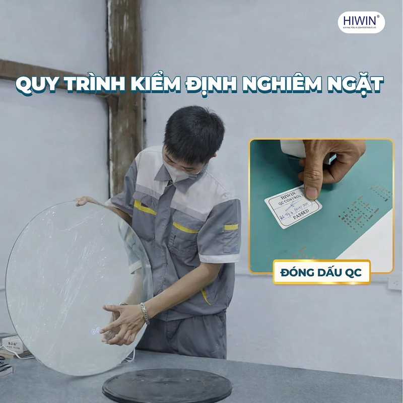 Gương hình chữ nhật đứng khung gỗ tần bì nghệ thuật Hiwin M-V62120-W