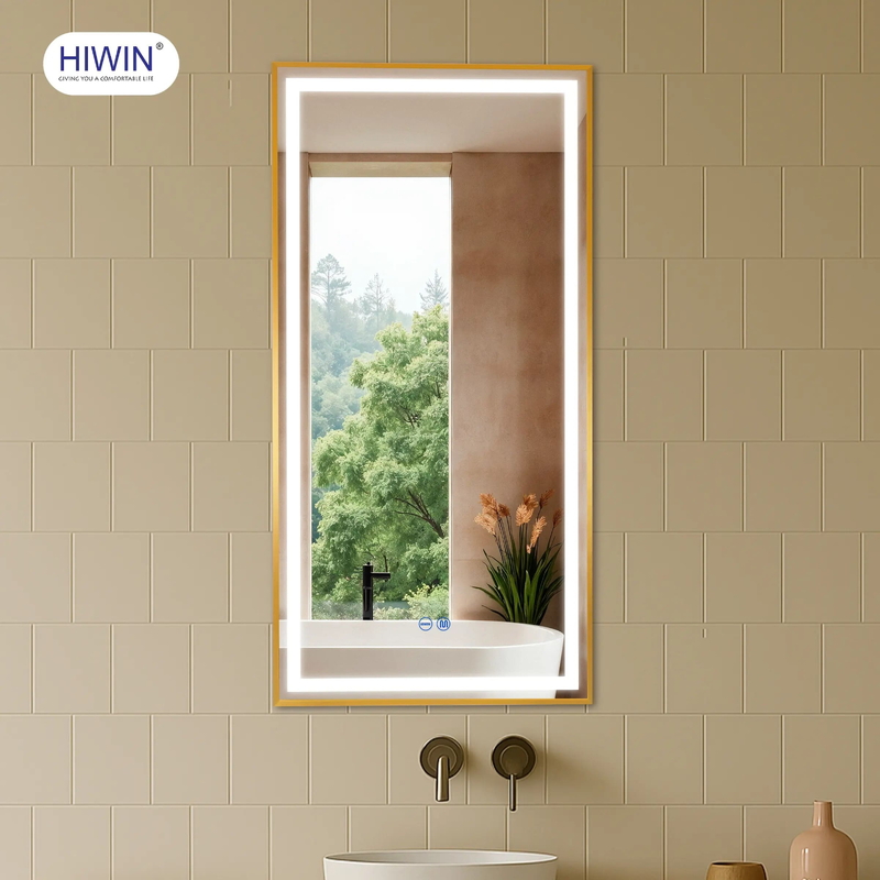 Gương thông minh hình chữ nhật khung màu vàng Hiwin M-V4898LD-P