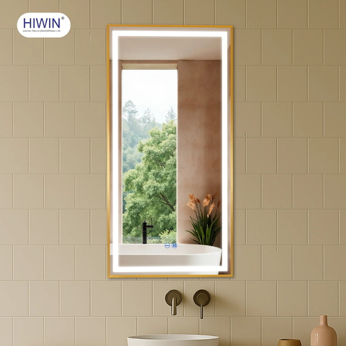 Gương thông minh hình chữ nhật khung màu vàng Hiwin M-V4898LD-P