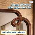 Gương hình chữ nhật đứng khung gỗ tần bì nghệ thuật Hiwin M-V62120-W
