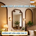 Gương hình chữ nhật đứng khung gỗ tần bì nghệ thuật Hiwin M-V62120-W