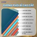 Gương thông minh hình chữ nhật khung màu vàng Hiwin M-V4898LD-P