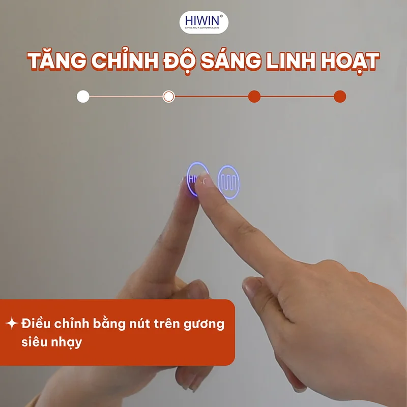 Gương Đèn LED Cảm Ứng Hình Bầu Dục Hiwin M-E6080LD-H