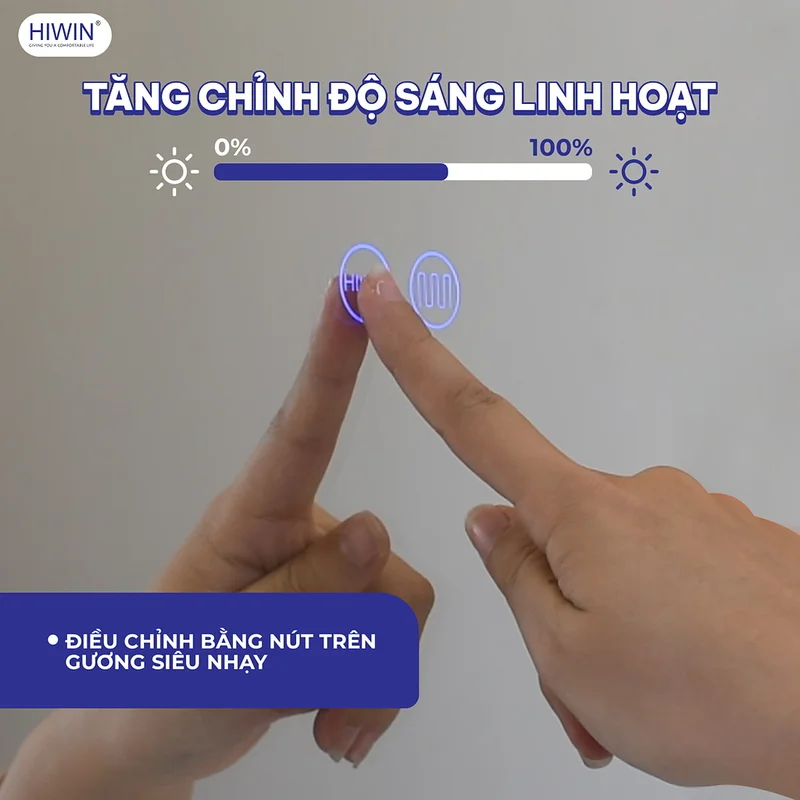 Gương Đèn LED Cảm Ứng Hình Chữ Nhật Hiwin M-V5070LD-H