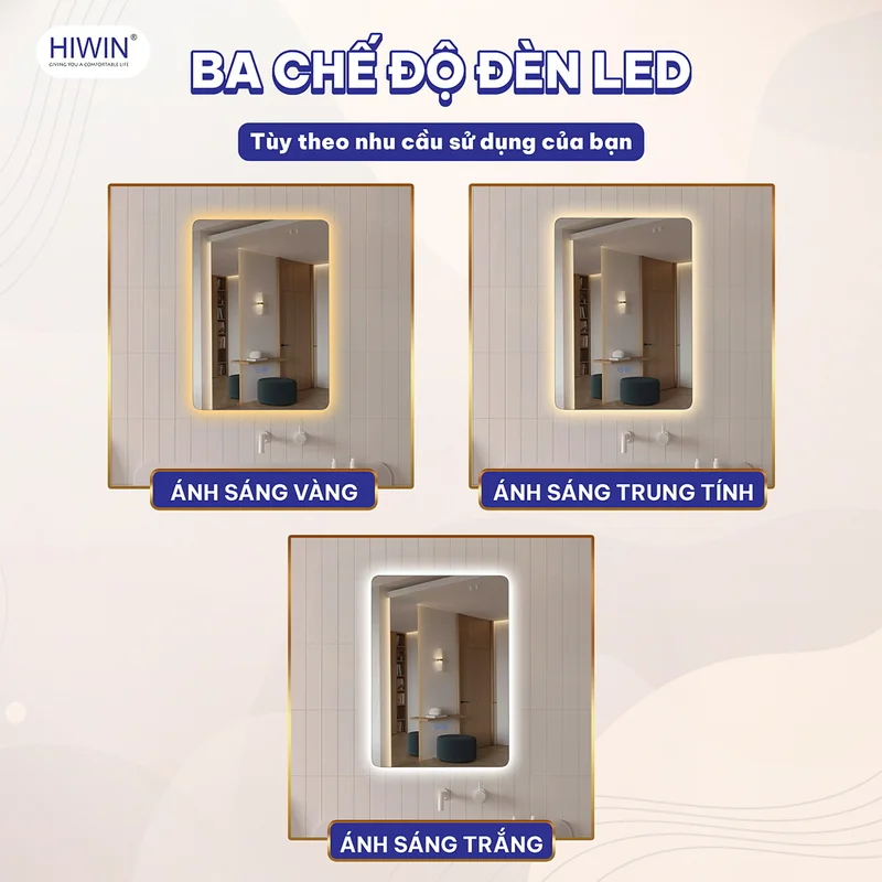 Gương Đèn LED Cảm Ứng Hình Chữ Nhật Hiwin M-V5070LD-H