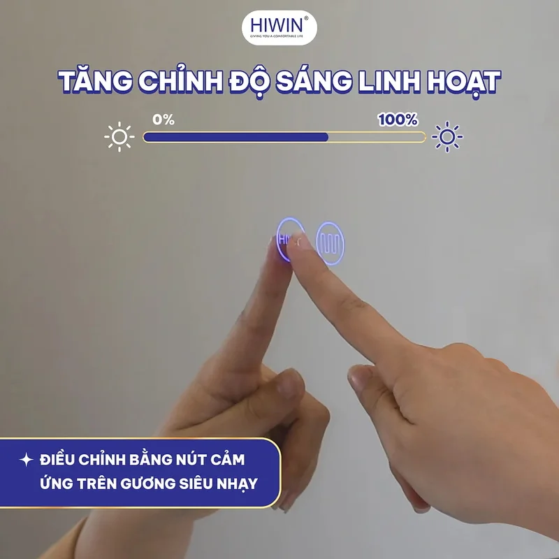Gương Đèn LED Cảm Ứng Hình Chữ Nhật Hiwin M-R7050LD-B