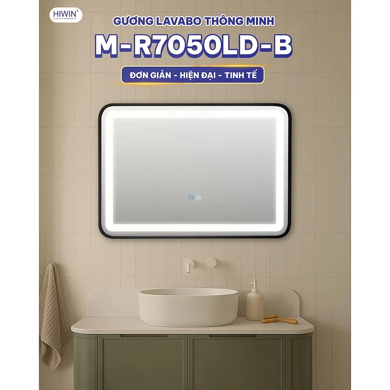 Gương Đèn LED Cảm Ứng Hình Chữ Nhật Hiwin M-R7050LD-B