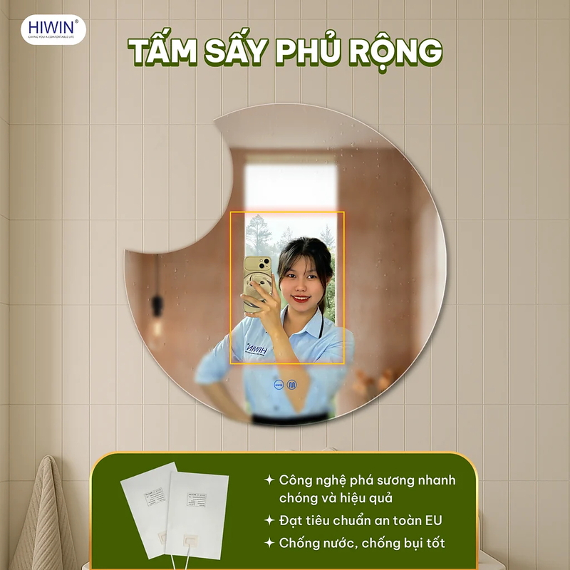 Gương thông minh hình tròn khuyết độc đáo Hiwin M-CC8040LD-H