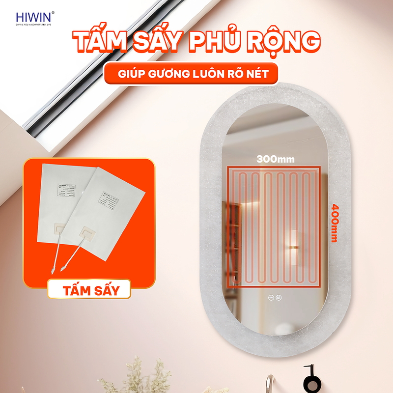 Gương thông minh hình viền acrylic trong suốt Hiwin M-E1160LD-F