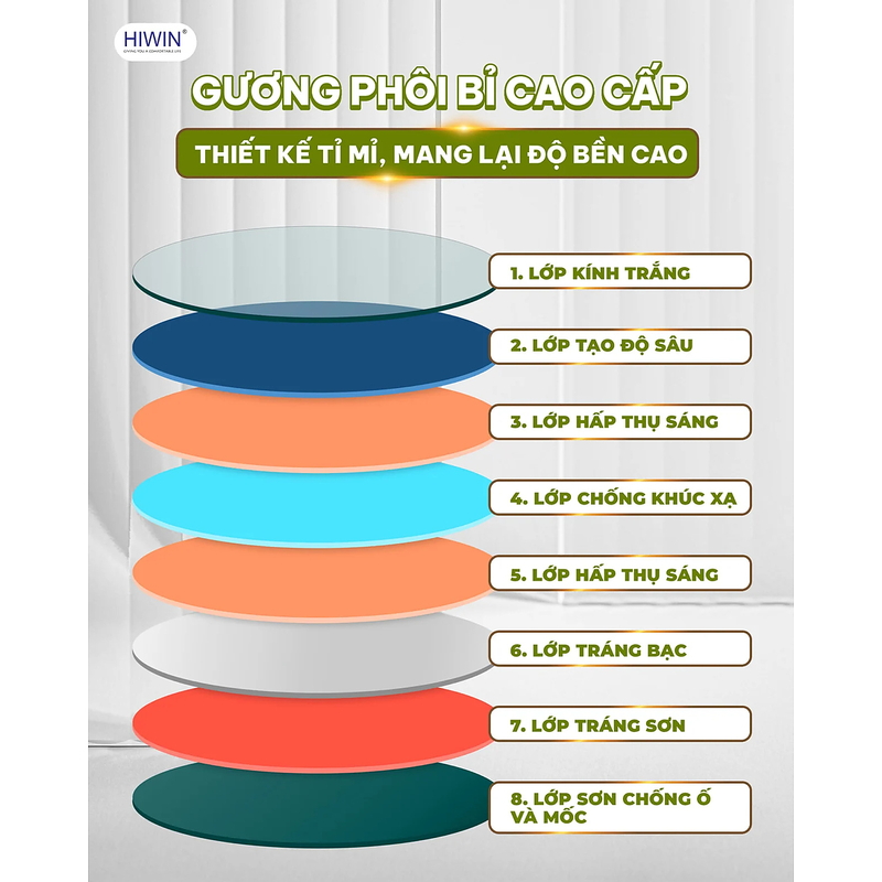 Gương thông minh khung vàng xước sang trọng Hiwin M-C662LD-P
