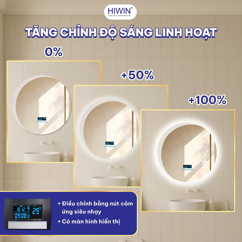 Gương thông minh tròn Sao Trăng Bluetooth Hiwin M-C6060LDBS-H