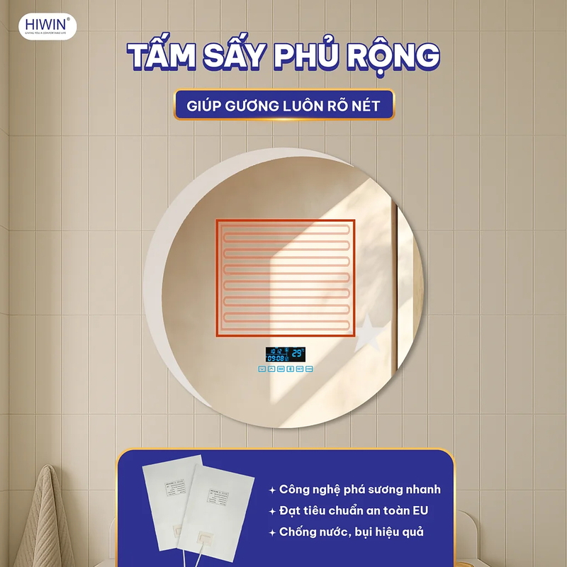 Gương thông minh tròn Sao Trăng Bluetooth Hiwin M-C6060LDBS-H
