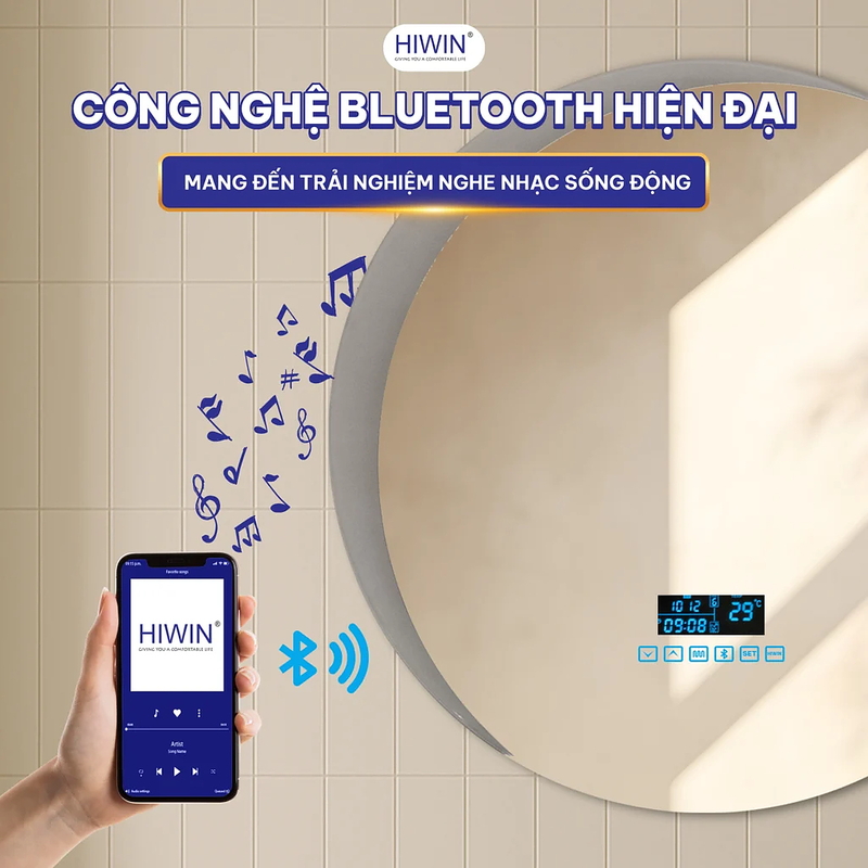 Gương thông minh tròn Sao Trăng Bluetooth Hiwin M-C6060LDBS-H