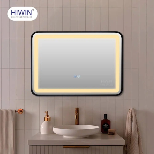 Gương thông minh hình chữ nhật khung màu đen Hiwin M-R7050LD-B
