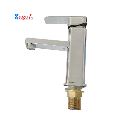 Vòi chậu rửa mặt nóng lạnh 1 chân thân vuông Kagol LA30