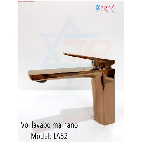 Vòi lavabo nóng lạnh 1 chân thân vuông Kagol LA52