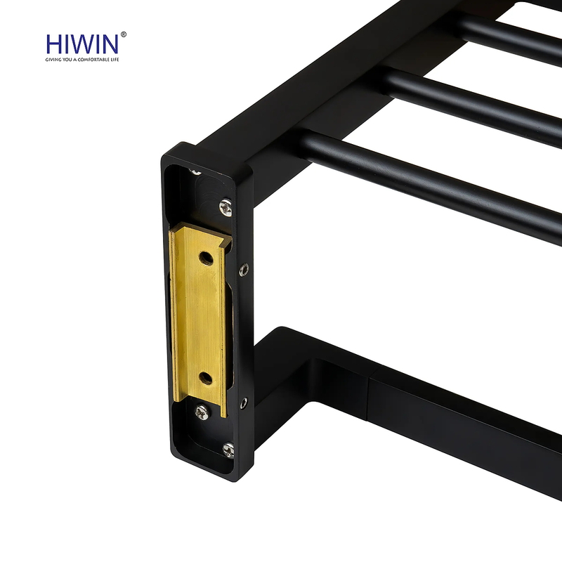 Giá để khăn trong nhà tắm 2 tầng màu đen Hiwin Y-7611BL 