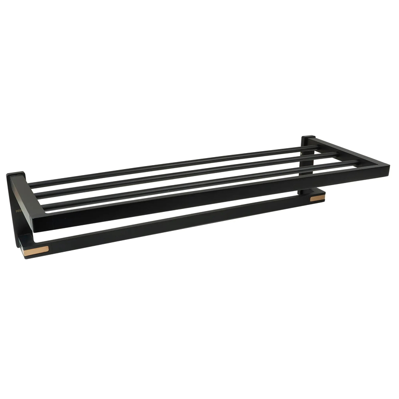 Giá để khăn trong nhà tắm 2 tầng màu đen Hiwin Y-7611BL 