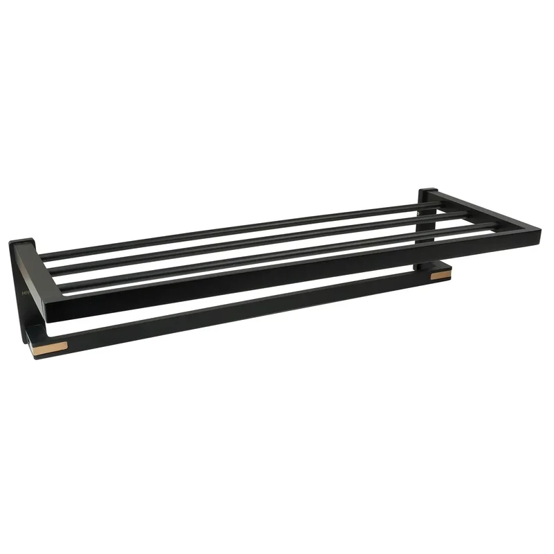 Giá để khăn trong nhà tắm 2 tầng màu đen Hiwin Y-7611BL 