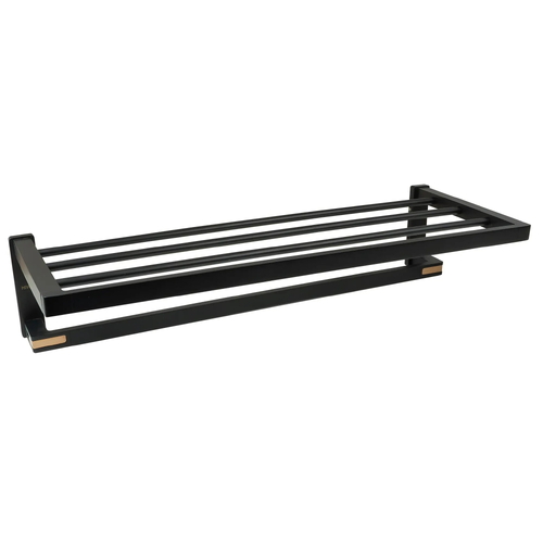Giá để khăn trong nhà tắm 2 tầng màu đen Hiwin Y-7611BL 