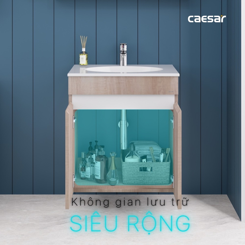 Tủ Lavabo treo tường Caesar EH15024AW7V(Không bao gồm vòi + chậu)