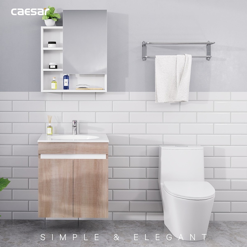 Tủ Lavabo treo tường Caesar EH15024AW7V(Không bao gồm vòi + chậu)