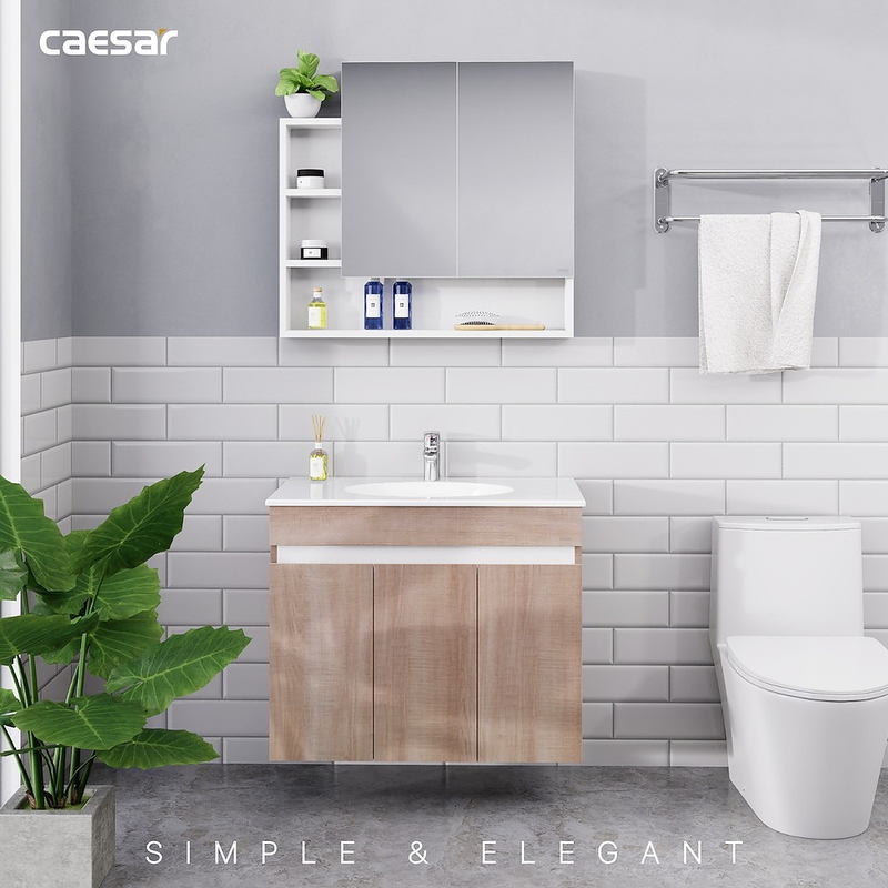 Tủ Lavabo treo tường Caesar EH15026AW7V(Không bao gồm vòi + chậu)
