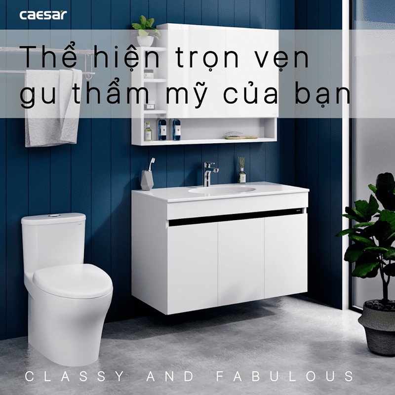 Tủ Lavabo treo tường Caesar EH15028DDRV (không bao gồm vòi + chậu)