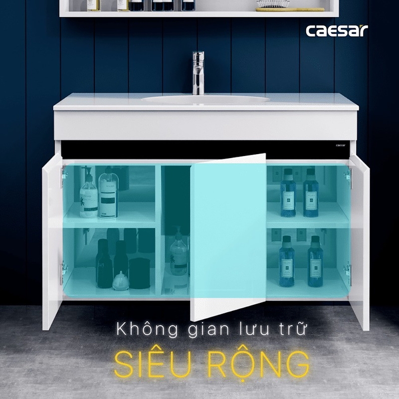 Tủ Lavabo treo tường Caesar EH15028DDRV (không bao gồm vòi + chậu)