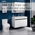 Tủ Lavabo treo tường Caesar EH15028DDRV (không bao gồm vòi + chậu)