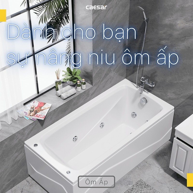 Bồn tắm chân yếm 1.7M CAESAR MT0670R( Xả phải yếm trái)