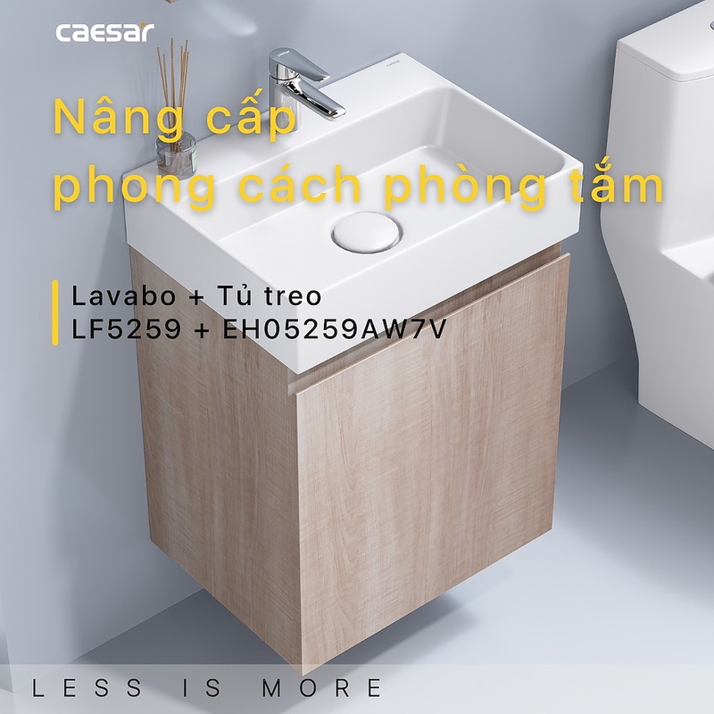 Tủ Lavabo treo tường Caesar EH05259AW7V(Không bao gồm vòi + chậu)
