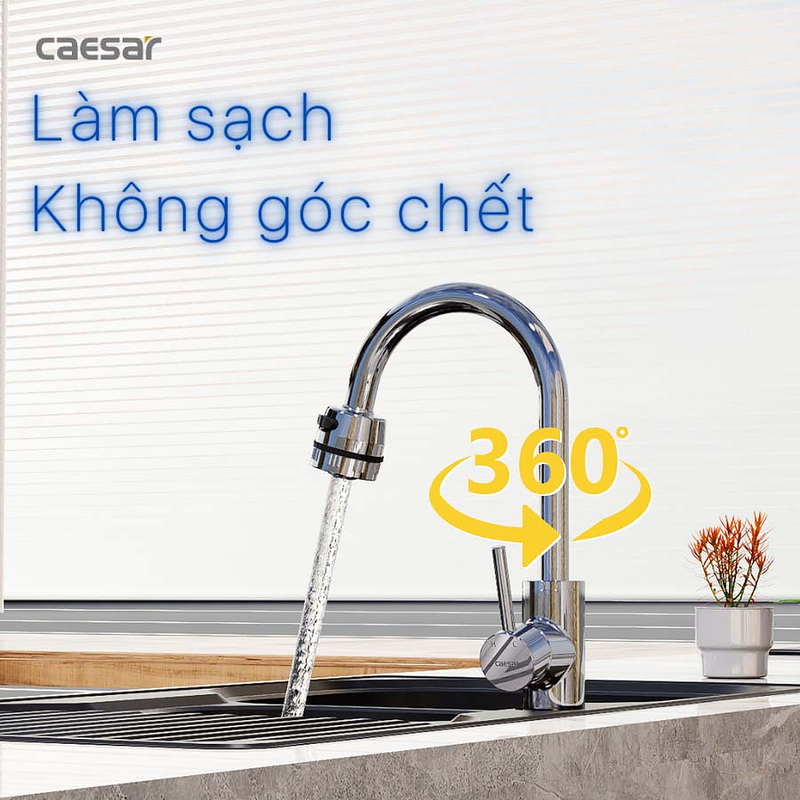 Vòi Rửa Bát Nóng Lạnh Caesar K695CV