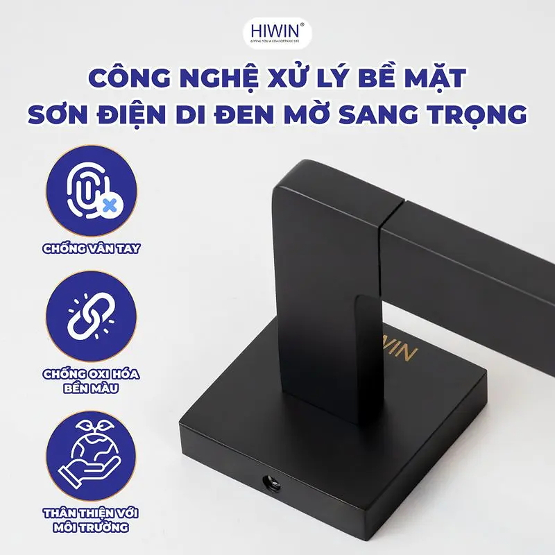 Thanh để khăn trong nhà tắm màu đen Hiwin Y-1308