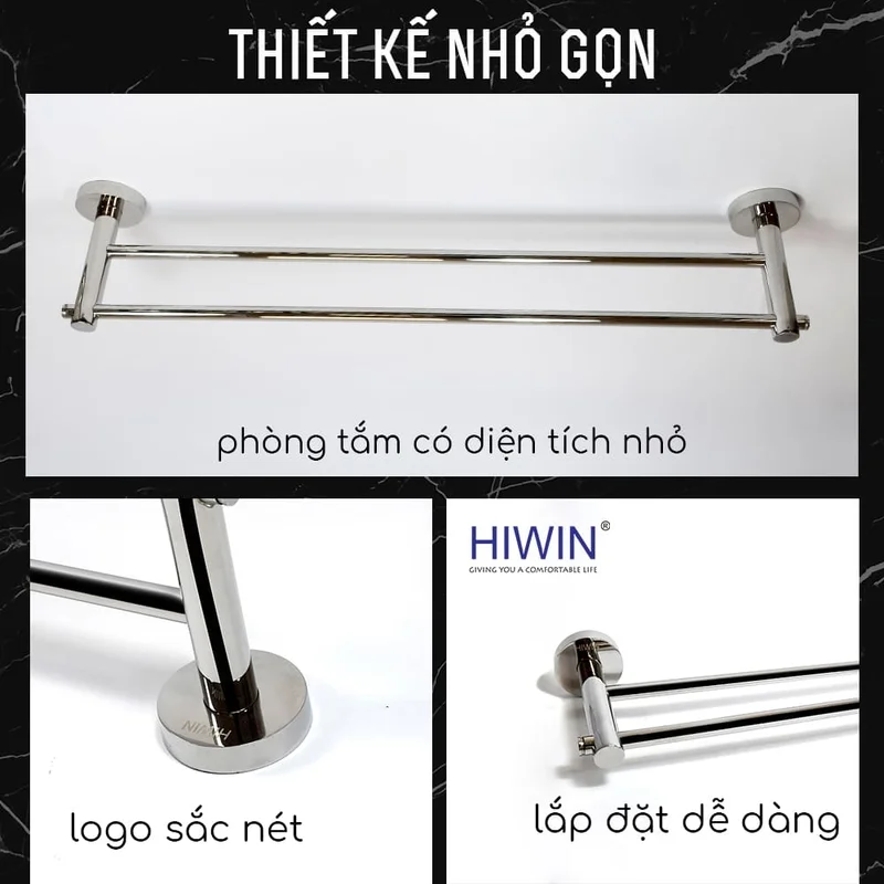 Thanh đôi treo khăn nhà tắm Hiwin Y-538